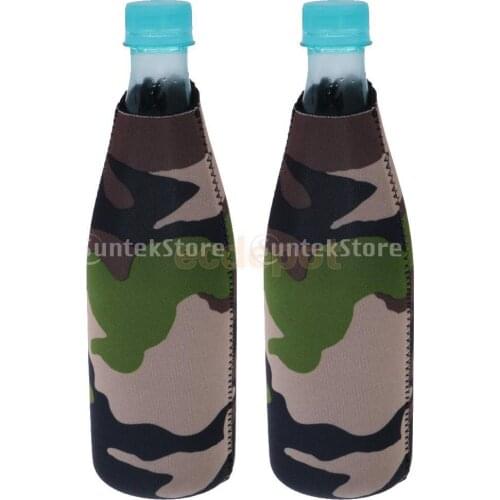 2pcs Camouflage Beer Bottle Cooler Neoprene Beverage Sleeve Holder Favour