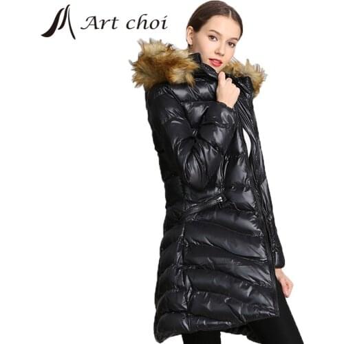 2020 Thicken Winter Women Garment Down Cotton Jacket Padded Parka Hooded Warm Wadded Coat Fur Collar Fashion Outercoat Outerwear
