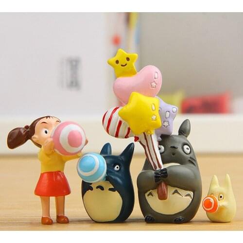 4Pcs/Set Party Edition Anime My Neighbor Totoro Cartoon Figure PVC Doll Miniature Toy Micro Landscape Gardening Decoraiton