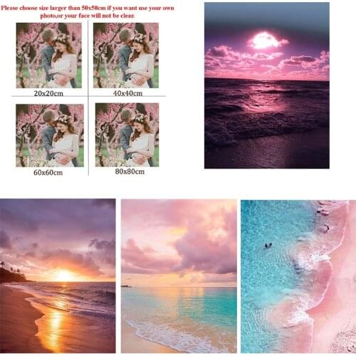 Diamond Painting Landscape 5D Diy Sunset Seascape Square Diamond Round Diamond Full Diamond Cross Stitc Mosaic Home Decora