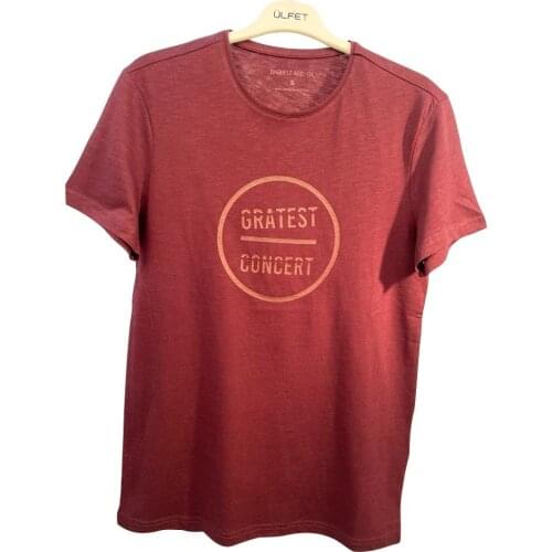 BASIC GRATES Printed T-Short-Burgundy