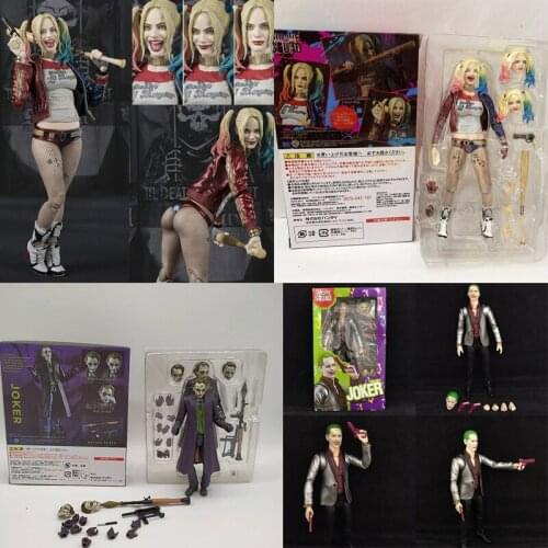 Heath Ledger The Dark Knight SHF Joker Quinn Action Figure Anime Collectible Toys Christmas Gift 15cm
