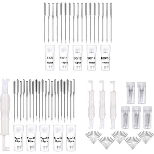Sewing Machine Needle 9/65, 11/75,12/80,14/90,16/100 for Brother Singer Kit