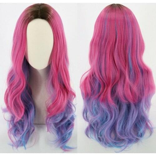 Descendants 3 Mal Bertha Maleficent Long Live Evil Straight Purple kids adult Cosplay Wig halloween costume for kids