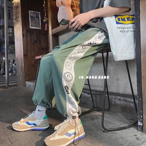 Sportswear mens summer ruffian and handsome salt over size pants joggers smile sport tracksuit men jogger Flash sale Hot 2021