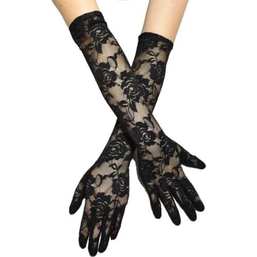 Gloves Cool Lace Gloves Fashion Black Lace Gloves Retro Ladies Dress Up Accessories Flower Wedding Punk Matching Gloves