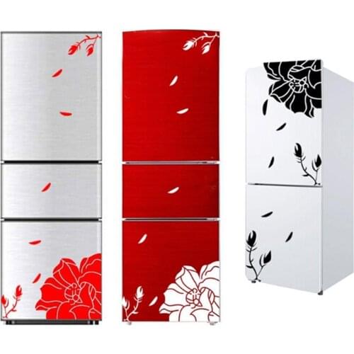 1Set Fridge Door Cover Magnolia Wall Sticker Self-adhesive Flower Refrigerator Stickers Wallpaper home decor adesivos de paredes