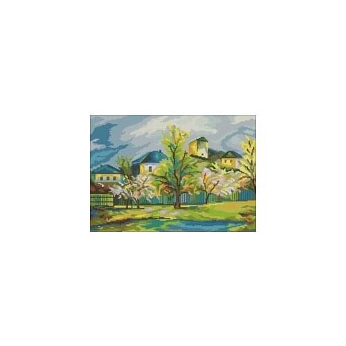 NN xiaoyi cotton self-matching cross stitch Cross stitch RS cotton comes with no prints RTO m457 sunny Village