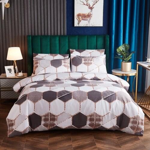 Nordic 240x220 Patchwork Duvet Cover Set Geometric King Bedding Sets Quilt Covers Bed Set Queen Size Polyester(No Bed Sheet)
