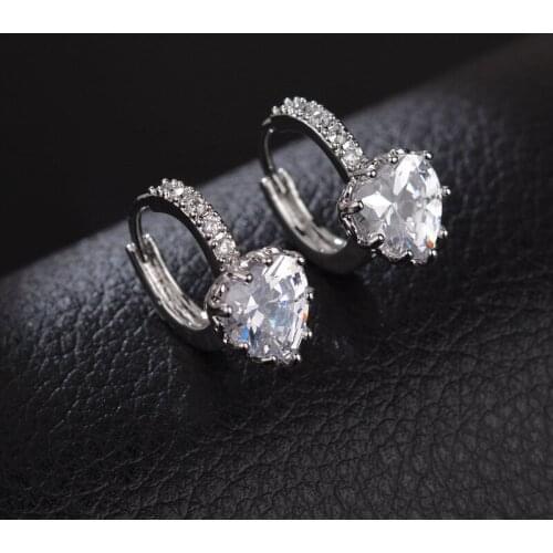 11.11 fashion cubic zircon hoops heart earings for women mini ear hoop anti-allergy girl wearing jewellery accessories gifts