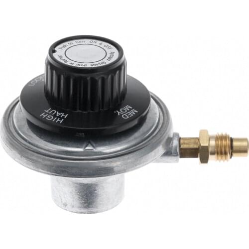 One Pound Propane Low Pressure Gas Regulator Valve Adjustable Control Kit Outlet Male M12*1 Thread 0.7mm Nozzle Inlet 1"-20 UNEF