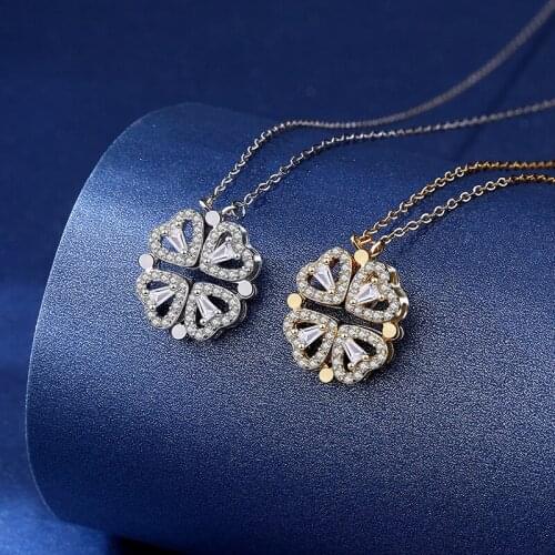 S925 pure silver four-leaf clover necklace a variety of wear small love clavicle chain jewelry
