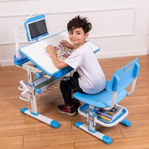 Simple Children Learning Writing Desk Chair Set Anti-hunchback Primary School Desk Chair Home Desk Adjustable Childrens Desk