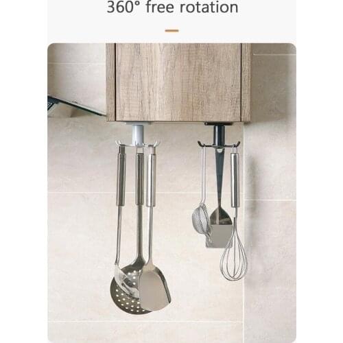 Simple Kitchen hooks Spatula hangers shovel Storage Rack Self Adhesive Punch-Free Knife Organizer Racks