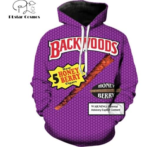 Drop shipping 2019 Fashion Men hoodies Foods Backwoods Honey Berry 3D Printed t-shirt/Sweatshirt/Zip Hoodie Unisex streetwear