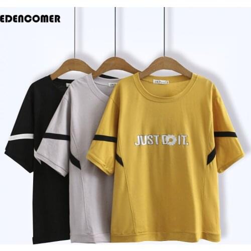 Plus Size Womens T-shirts 2021 New Spring and Summer New Loose Print Bat Sleeve Diagonal Webbing T-shirt Top Women Clothing