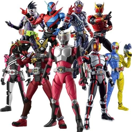 Bandai RISE Kamen Rider W Kabuto Faiz Den-o Luna Joler Zio Build Hibiki Ryuki Assembly Model Anime Toys