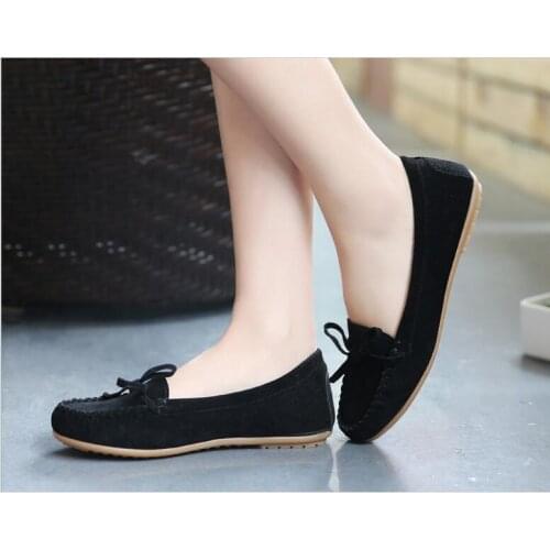 Autumn spring Women Flats shoes Loafers Candy Color Slip on Flat sude Shoes Ballet Flats Comfortable Ladies shoes lager size