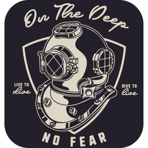 Diver helmet deep seas diving sticker #1216