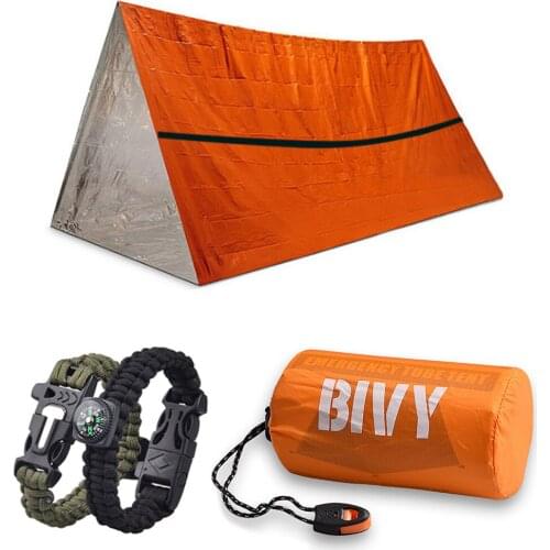 Outdoor Single Layer Warm Earthquake Relief Insulation Emergency Sleeping Bag Triangle Aluminum Survival Camping Tent Sos Rescue