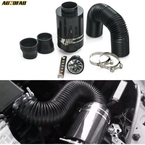 Universal Cold Feed Induction Kit&Carbon Fibre Air Intake Filter Box with fan For Honda Civic EK EM Jdm 99-00 AF-FB2303