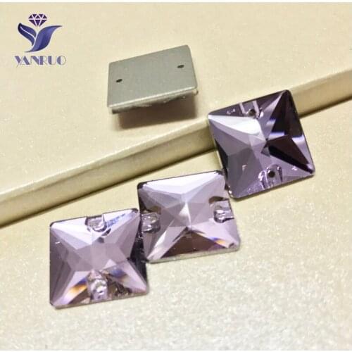 YANRUO 3240 All Sizes Violet Flatback Sew On Strass Square Rhinestone Crystal Stones For Wedding Decoration