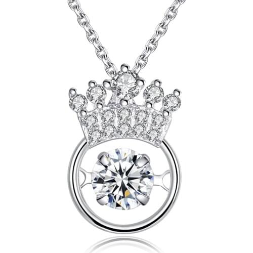 Jewelry Real 925 sterling silver female simple trendy cute crown necklace clavicle chain support review