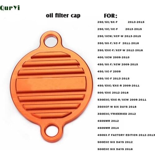 Billet Aluminum Oil Filter Cover Motorcycle Oil Pump Cover For 250 350 450 500 530 SXF EXCF XCF SMR XCW XCFW EXC