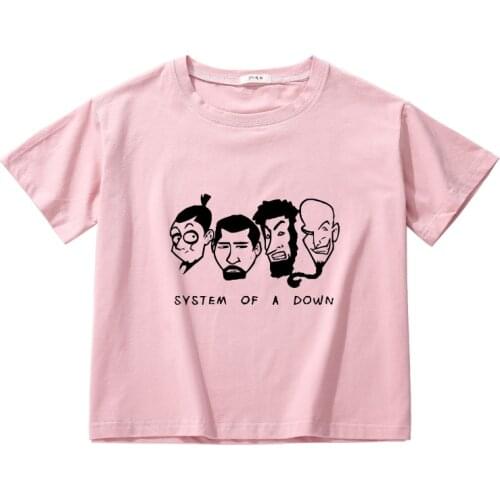 System Of A Down metal band cottton short t-shirt women crop tops vintage korean t shirt women summer tops tee harajuku clothes