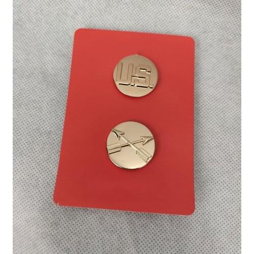 PAIR OF WWII WW2 US MONOGRAM US Army Special Forces OFFICER COLLAR PIN INSIGNIA BADGE