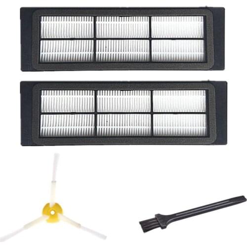 2x HEPA Filter+ 1x Side Brush+ 1x Cleaning Brush for Xiaomi robotic vacuum cleaner Parts Replacement Accessories