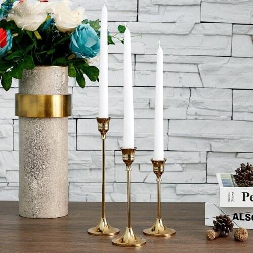 3Pcs/set Simple moments Retro Bronze Candle Holders Wedding Party Vintage Metal Candlestick Home Decor Christmas Candle Holders