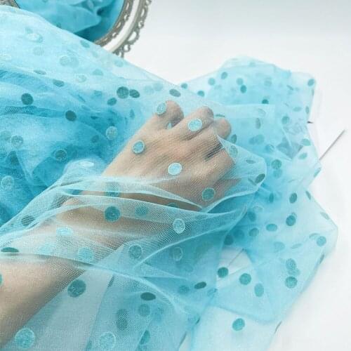 5Yards/Lot Sewing Fabric Tutu Dot Point Mesh Fabric Flocked Mesh Fabric Tulle Skirt Lolita Fabric For Woman Blouse And Dress