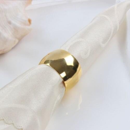 6pcs Hotel model room golden ring napkin buckle napkin ring Western restaurant metal napkin circle cloth ring