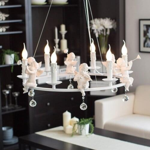 American pastoral angel light Nordic personality LED living room dining room lights kids room lamp bedroom pendant light ZA ZX43