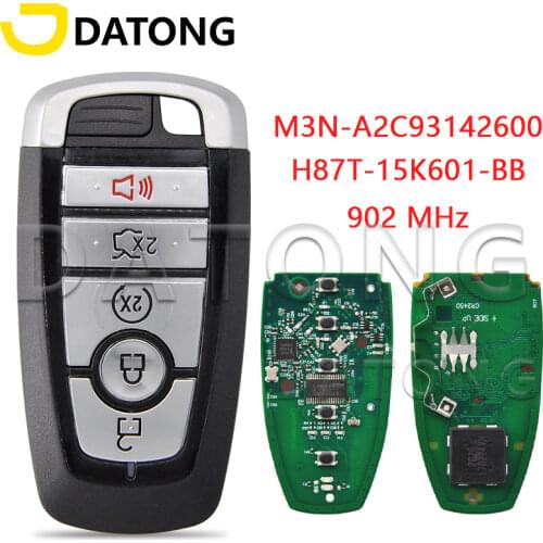 Datong World Car Remote Control Key For Ford Edge Fusion Expedition Explorer Mustang M3N-A2C93142600 ID49 Chip 902MHz Keyless Go