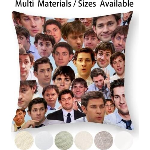 Jim Halpert Collage Pillow Case Throw Pillow Cover Cotton Linen Flax Jim Halpert Collage Office Tv Show Funny Comedy Scranton