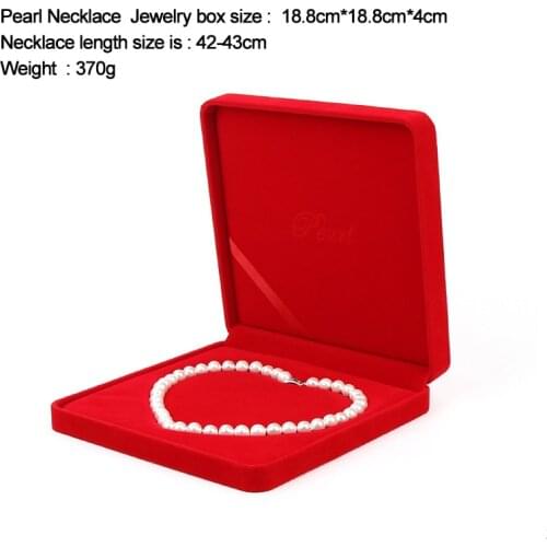 Exquisite Red Velvet Heart Shaped natural Pearl Necklace Jewelry Display Box For Femal Gift Case Engagement Wedding Packaging