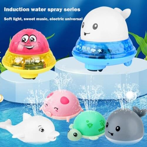 Children Bathing Electric Induction Water Spray Ball Baby Bath Toys Amphibious base Whale Cute Animal Styling Light Music Gifts