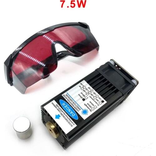 DIY laser engraving 7500MW fixed focus high power laser module blue 445nm laser head with TTL Can Engrave Metal