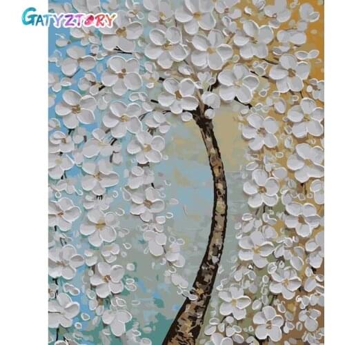 Gatyztory Flower Tree Coloring By Numbers For Adults Painting By Numbers Acrylic Paints Set Home Decor Decorative Frames