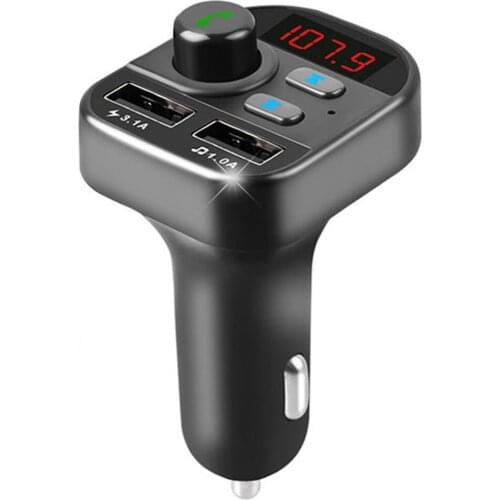 JINSERTA Bluetooth FM Transmitter Modulator Dual USB Charger Handsfree Wireless Car Kit Support TF USB MP3 Music Player