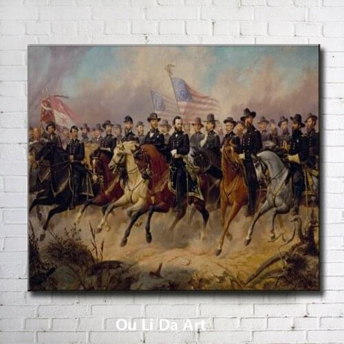 Classical palace figure general warrior horse scenery oil painting canvas printing printed on canvas wall art decoration picture
