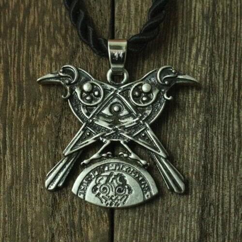 Lanseis 10pcs viking two siameseds raven pendant Odin Sleipmon necklace jewelry