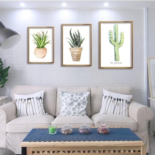 Cactus Decorative Painting Modern Minimalist Wall Art Poster Vinyl Canvas Painting Bathroom Living Room Home Decor