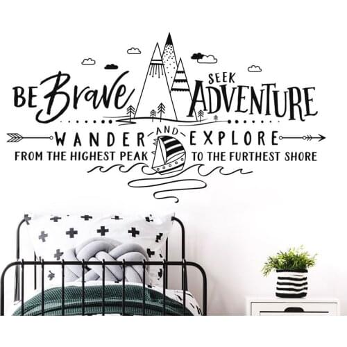 Motivational slogan summer camp outdoor forest sailing wall decals childrens youth bedroom vinyl home decoration wallpaper ER47