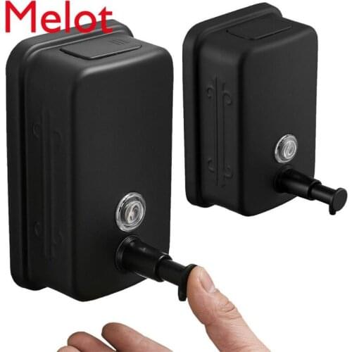 304 Stainless Steel Wall-Mounted Black Soap Dispenser 500ml Soap Lye Box Manual Hand Sanitizer Bottle