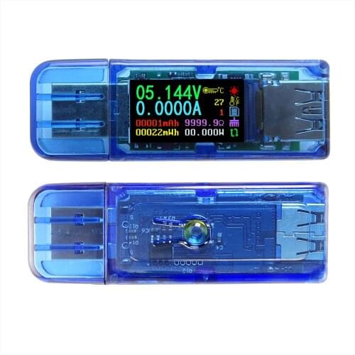 New AT35 USB 3.0 Color LCD Voltmeter Ammeter Voltage Current Meter Multimeter Battery Charge Power Bank USB Display Tester