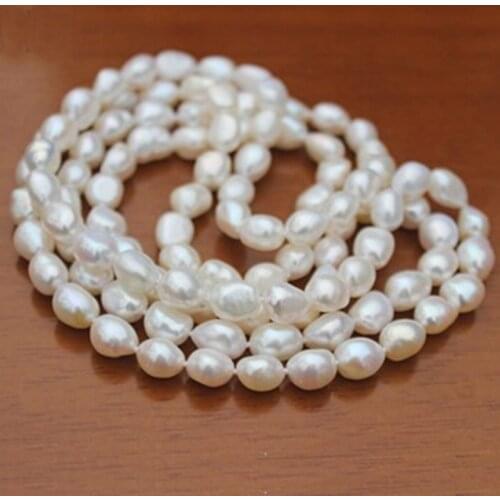 Sinya baroque pearl strand necklace length 120cm/47inch pearl 8-12mm fashion bead necklace jewelry for women