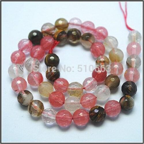 New hot Nature beads Faceted Fire Cherry Quartz Glass beads accessories charms mens bracelet making size 4mm 6mm 8mm 10mm 12mm